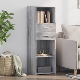 Tall Sonoma Gray Engineered Wood Sideboard 40x42.5x124 cm by , Sideboards - Ref: Foro24-846164, Price: 86,62 €, Discount: %