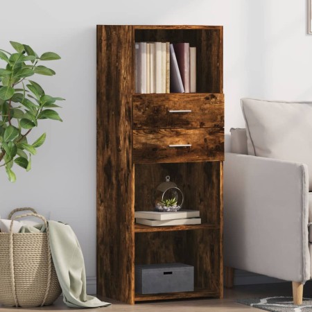 Tall smoked oak engineered wood sideboard 45x42.5x124 cm by , Sideboards - Ref: Foro24-846170, Price: 91,36 €, Discount: %