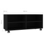 Black plywood TV cabinet with wheels 90x35x35 cm by vidaXL, TV Furniture - Ref: Foro24-800181, Price: 57,99 €, Discount: %