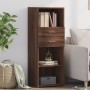 Aparador alto madera de ingeniería marrón roble 45x42,5x124 cm de , Aparadores - Ref: Foro24-846172, Precio: 93,48 €, Descuen...