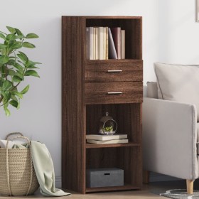 Tall brown oak veneer highboard 45x42.5x124 cm by , Sideboards - Ref: Foro24-846172, Price: 106,99 €, Discount: %