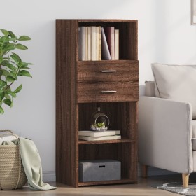 Tall brown oak veneer highboard 50x42.5x124 cm by , Sideboards - Ref: Foro24-846179, Price: 110,99 €, Discount: %