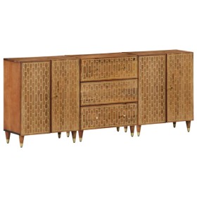 Aparador 3 piezas madera maciza de mango 60x33x75 cm de , Aparadores - Ref: Foro24-3206310, Precio: 407,99 €, Descuento: %