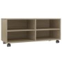 TV cabinet wheels oak-colored plywood 90x35x35cm by vidaXL, TV Furniture - Ref: Foro24-800183, Price: 70,11 €, Discount: %