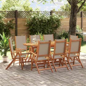 9-piece solid acacia wood and textilene garden dining set by , Garden sets - Ref: Foro24-3279313, Price: 730,99 €, Discount: %