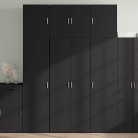 Hoher schwarzer Schrank aus Holzwerkstoff 80x42,5x249 cm. von , Sideboards - Ref: Foro24-3281365, Preis: 268,24 €, Rabatt: %