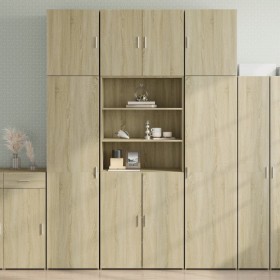 Aparador alto madera de ingeniería roble Sonoma 80x42,5x249 cm de , Aparadores - Ref: Foro24-3281359, Precio: 253,99 €, Descu...