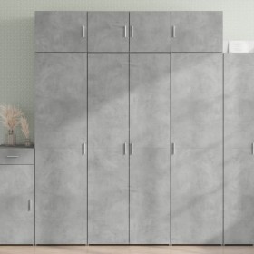 Aparador de madera de ingeniería gris hormigón 80x42,5x185 cm de , Aparadores - Ref: Foro24-3281437, Precio: 186,67 €, Descue...