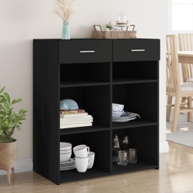 Aparador de madera de ingeniería negro 80x42,5x93 cm de , Aparadores - Ref: Foro24-3281477, Precio: 124,99 €, Descuento: %