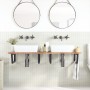 Wall-mounted sink shelf made of steel and solid acacia wood by , bathroom vanities - Ref: Foro24-3302791, Price: 103,99 €, Di...