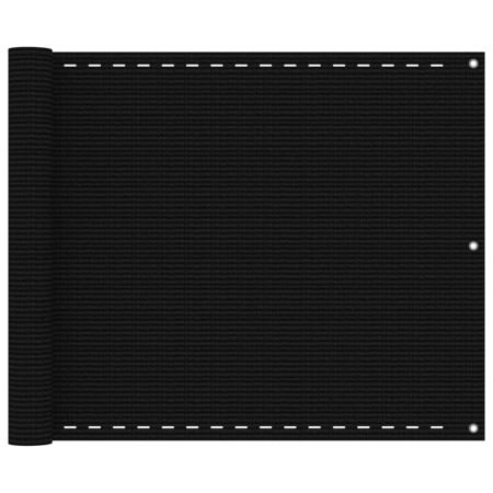 Schwarze HDPE-Balkonmarkise 75x400 cm von vidaXL, Sonnenschirme - Ref: Foro24-311029, Preis: 17,99 €, Rabatt: %