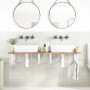 Wall-mounted sink shelf made of steel and solid acacia wood by , bathroom vanities - Ref: Foro24-3302798, Price: 125,68 €, Di...