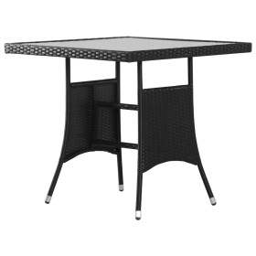 Garden table 80x80x74 cm black synthetic rattan by , Garden tables - Ref: Foro24-318712, Price: 120,83 €, Discount: %