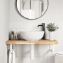 Wall-mounted sink shelf made of steel and solid acacia wood by , bathroom vanities - Ref: Foro24-3302696, Price: 100,42 €, Di...