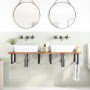 Wall-mounted sink shelf made of steel and solid acacia wood by , bathroom vanities - Ref: Foro24-3302841, Price: 130,83 €, Di...