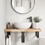 Wall-mounted sink shelf made of steel and solid acacia wood by , bathroom vanities - Ref: Foro24-3302689, Price: 76,99 €, Dis...