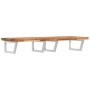 Wall-mounted sink shelf made of steel and solid acacia wood by , bathroom vanities - Ref: Foro24-3302862, Price: 155,69 €, Di...