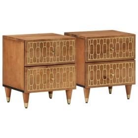 Bedside tables 2 units solid mango wood 40x33x46 cm by , Nightstands - Ref: Foro24-358283, Price: 146,16 €, Discount: %