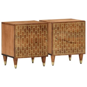 Bedside tables 2 units solid mango wood 40x33x46 cm by , Nightstands - Ref: Foro24-358281, Price: 120,54 €, Discount: %