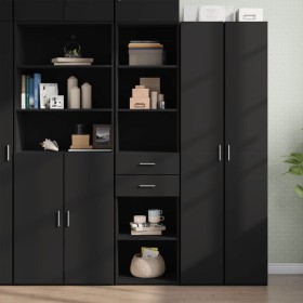 Engineered wood black sideboard 45x42.5x185 cm by , Sideboards - Ref: Foro24-3281449, Price: 132,99 €, Discount: %