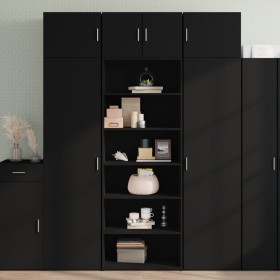 Aparador alto madera contrachapada negro 70x41x185 cm de , Aparadores - Ref: Foro24-3281688, Precio: 155,34 €, Descuento: %