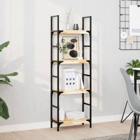 Floating shelves 4 units untreated acacia wood 60x20x4 cm by , Shelves and shelves - Ref: Foro24-3279422, Price: 95,99 €, Dis...