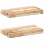 Floating shelves 2 units untreated acacia wood 60x20x4 cm by , Shelves and shelves - Ref: Foro24-3279420, Price: 55,39 €, Dis...