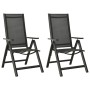 Folding garden chairs 2 pcs black aluminum textilene by vidaXL, Garden chairs - Ref: Foro24-312188, Price: 144,28 €, Discount: %