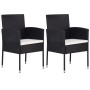 Garden chairs with cream cushions 2 units black synthetic rattan by , Garden chairs - Ref: Foro24-318704, Price: 98,23 €, Dis...