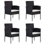 Garden chairs with cream cushions, 4 units, black synthetic rattan by , Garden chairs - Ref: Foro24-318727, Price: 237,62 €, ...