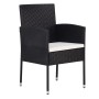 Garden chairs with cream cushions, 4 units, black synthetic rattan by , Garden chairs - Ref: Foro24-318727, Price: 237,62 €, ...