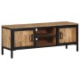 Mueble de TV madera maciza de mango rugosa 110x30x40 cm de , Almacenamiento para CD y DVD - Ref: Foro24-374082, Precio: 169,7...