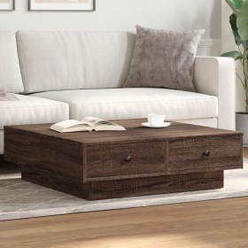 Mesa de centro de madera de ingeniería marrón roble 90x90x28 cm de , Mesas de centro - Ref: Foro24-848093, Precio: 126,52 €, ...