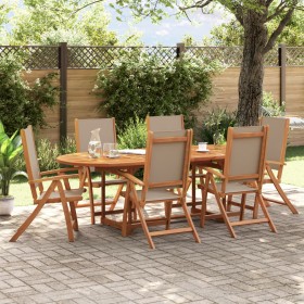 Juego comedor de jardín 7 pzas madera maciza acacia y textileno de , Conjuntos de jardín - Ref: Foro24-3279318, Precio: 778,7...