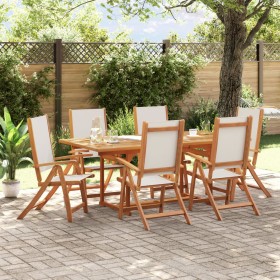 Garden dining set 7 pieces solid acacia wood and textilene by , Garden sets - Ref: Foro24-3279289, Price: 707,99 €, Discount: %