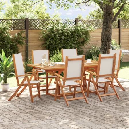 Garden dining set 7 pieces solid acacia wood and textilene by , Garden sets - Ref: Foro24-3279289, Price: 710,67 €, Discount: %