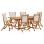 Garden dining set 7 pieces solid acacia wood and textilene by , Garden sets - Ref: Foro24-3279289, Price: 710,67 €, Discount: %