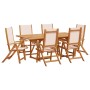 Garden dining set 7 pieces solid acacia wood and textilene by , Garden sets - Ref: Foro24-3279275, Price: 715,58 €, Discount: %