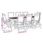 9-piece solid acacia wood and textilene garden dining set by , Garden sets - Ref: Foro24-3279277, Price: 914,22 €, Discount: %