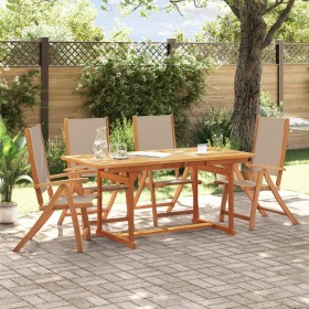 Garden dining set 5 pieces solid acacia wood and textilene by , Garden sets - Ref: Foro24-3279324, Price: 509,99 €, Discount: %