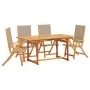 Garden dining set 5 pieces solid acacia wood and textilene by , Garden sets - Ref: Foro24-3279324, Price: 508,99 €, Discount: %