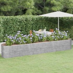 Steel flower bed silver powder coated planter 440x80x68 cm by vidaXL, Pots and planters - Ref: Foro24-318972, Price: 238,32 €...