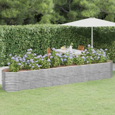 Jardinera arriate acero recubrimiento polvo plata 440x80x68 cm de vidaXL, Maceteros y jardineras - Ref: Foro24-318972, Precio...