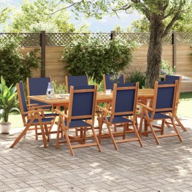 9-piece solid acacia wood and textilene garden dining set by , Garden sets - Ref: Foro24-3279307, Price: 910,72 €, Discount: %