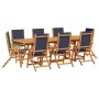 9-piece solid acacia wood and textilene garden dining set by , Garden sets - Ref: Foro24-3279307, Price: 910,72 €, Discount: %