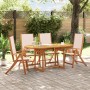 Garden dining set 5 pieces solid acacia wood and textilene by , Garden sets - Ref: Foro24-3279280, Price: 508,31 €, Discount: %