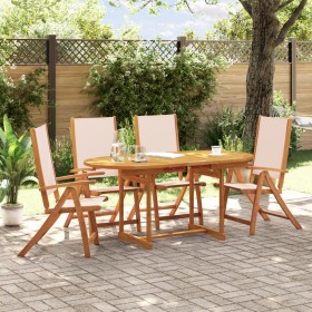 Garden dining set 5 pieces solid acacia wood and textilene by , Garden sets - Ref: Foro24-3279280, Price: 508,78 €, Discount: %