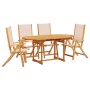 Garten-Esszimmer-Set, 5-teilig, Massivholz Akazie und Textilene von , Gartensets - Ref: Foro24-3279280, Preis: 508,31 €, Raba...