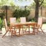 Garden dining set 5 pieces solid acacia wood and textilene by , Garden sets - Ref: Foro24-3279282, Price: 500,98 €, Discount: %