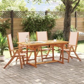 Garden dining set 5 pieces solid acacia wood and textilene by , Garden sets - Ref: Foro24-3279282, Price: 500,98 €, Discount: %